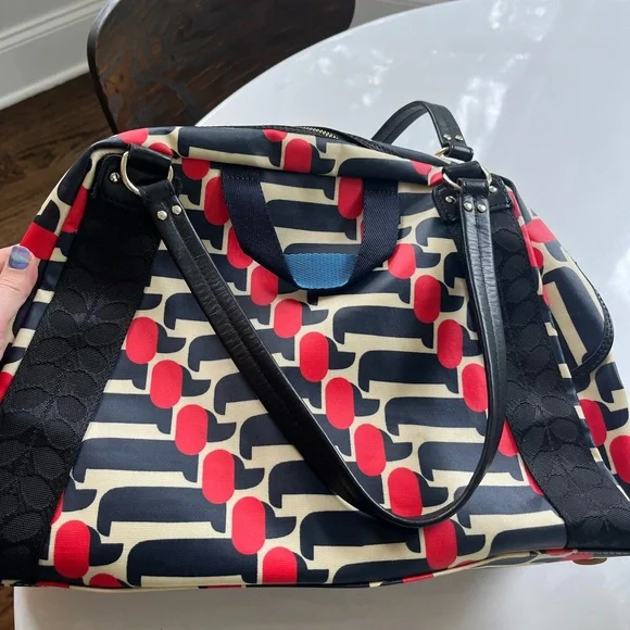 Orla Kiely Blue Sharpie Dog Show Navy Shoulder Bag - Picture 5 of 10